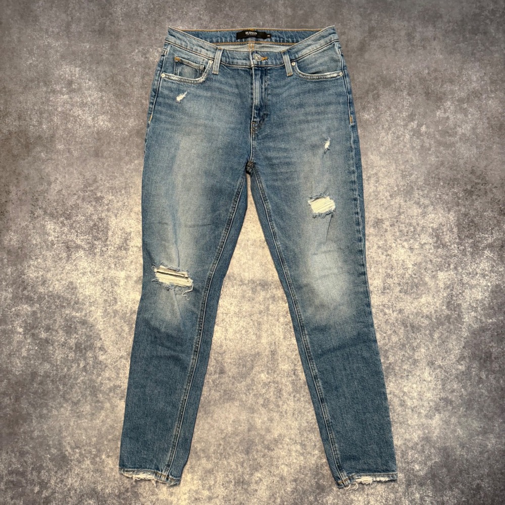 Hudson Los Angeles Lana Boyfriend Jeans Womens 26 Distressed Ripped Blue Denim